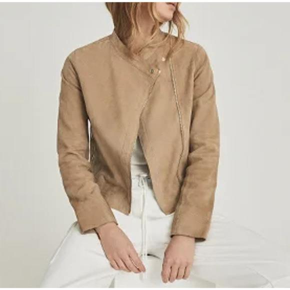 Reiss Jackets & Blazers - Reiss Women's Madeline Suede Biker Jacket 6